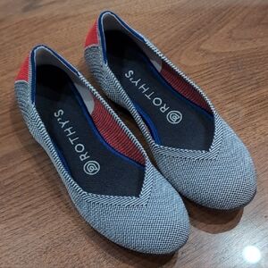 Rothy's Stylish Gray and Red Loafers